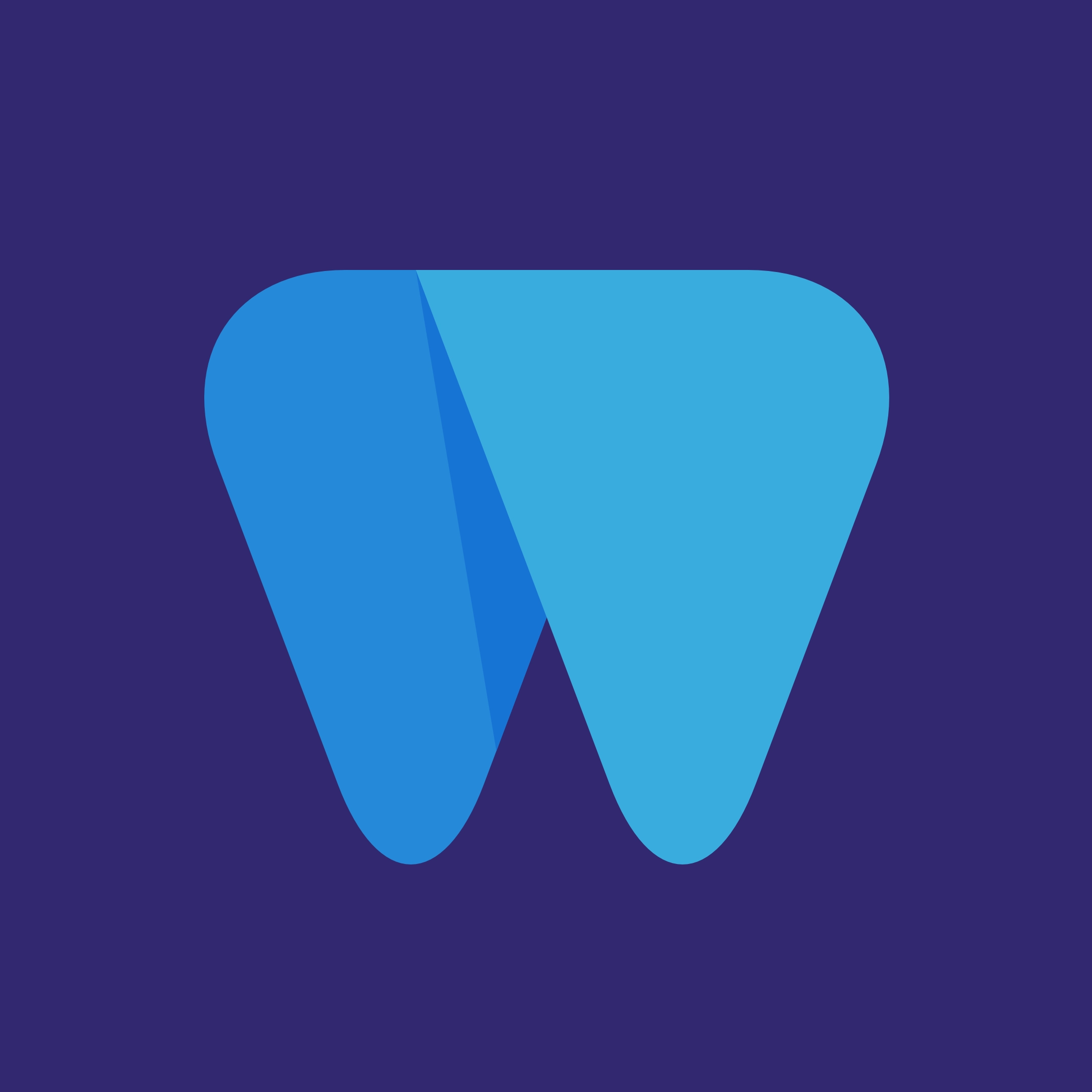 A stylized blue tooth that loks like folded paper.